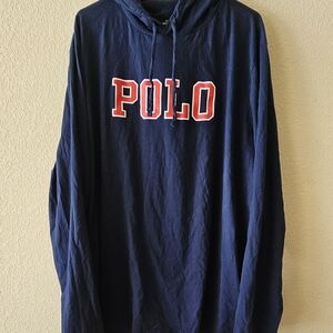 Polo by Ralph Lauren Navy Hoodie with Red Lettering